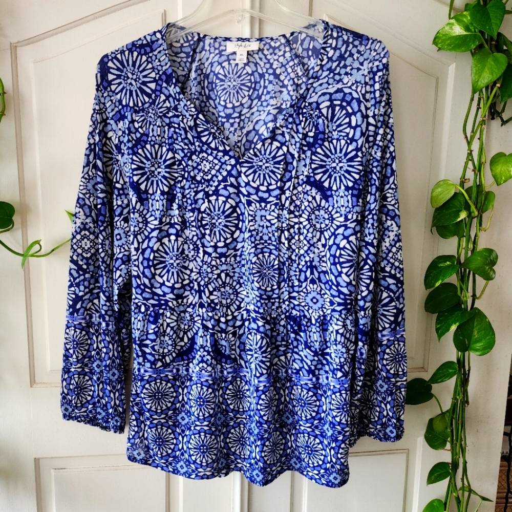 Blue Peasant Blouse